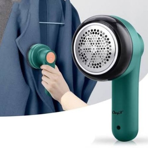Rechargeable electric fabric shaver and lint remover for removing fuzz, lint, and fabric pills from sweaters, coats, blankets, and clothing.