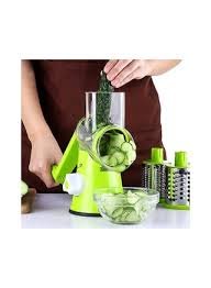 ALL-in-1 Manual Rotary Drum Vegetable Cutter & Cheese Grater with Interchangeable Stainless Steel Blades - Image 5